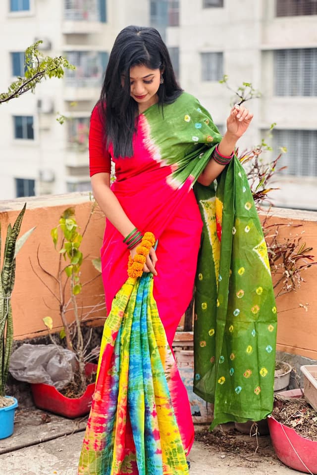 Chiffon Blue Saree