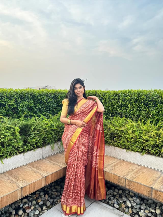 Silk Orange Saree