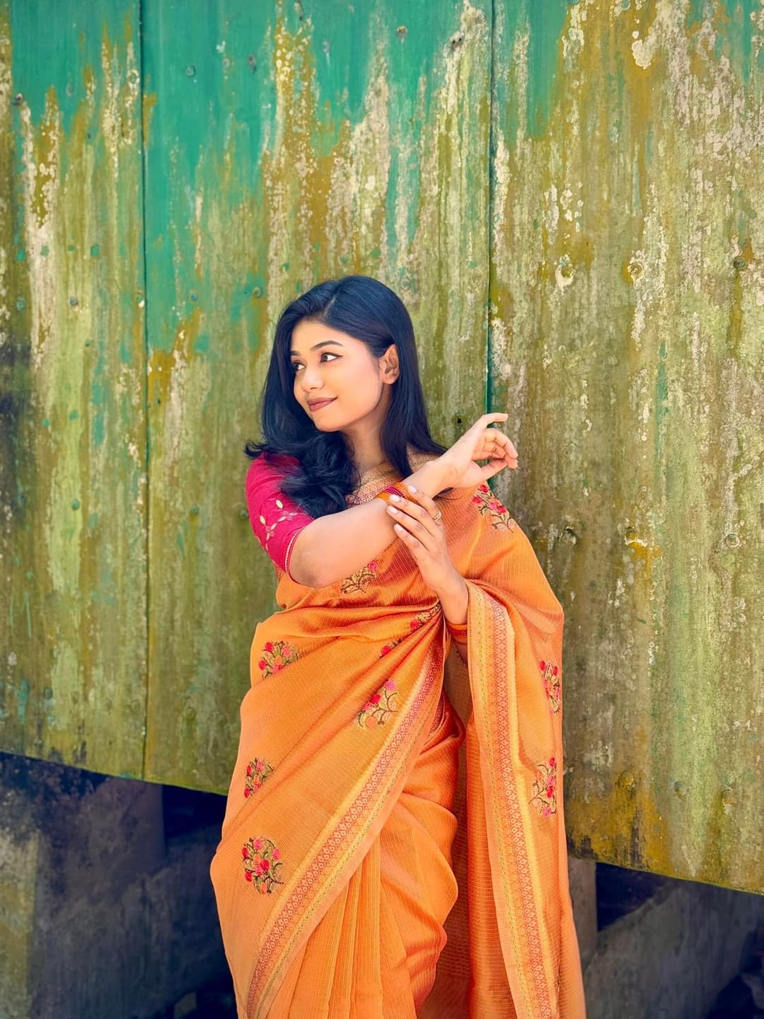 Linen White Saree