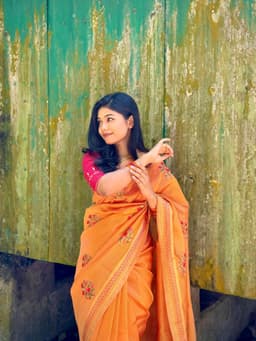 Linen White Saree