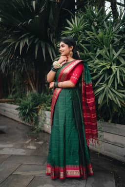Organza Green Saree