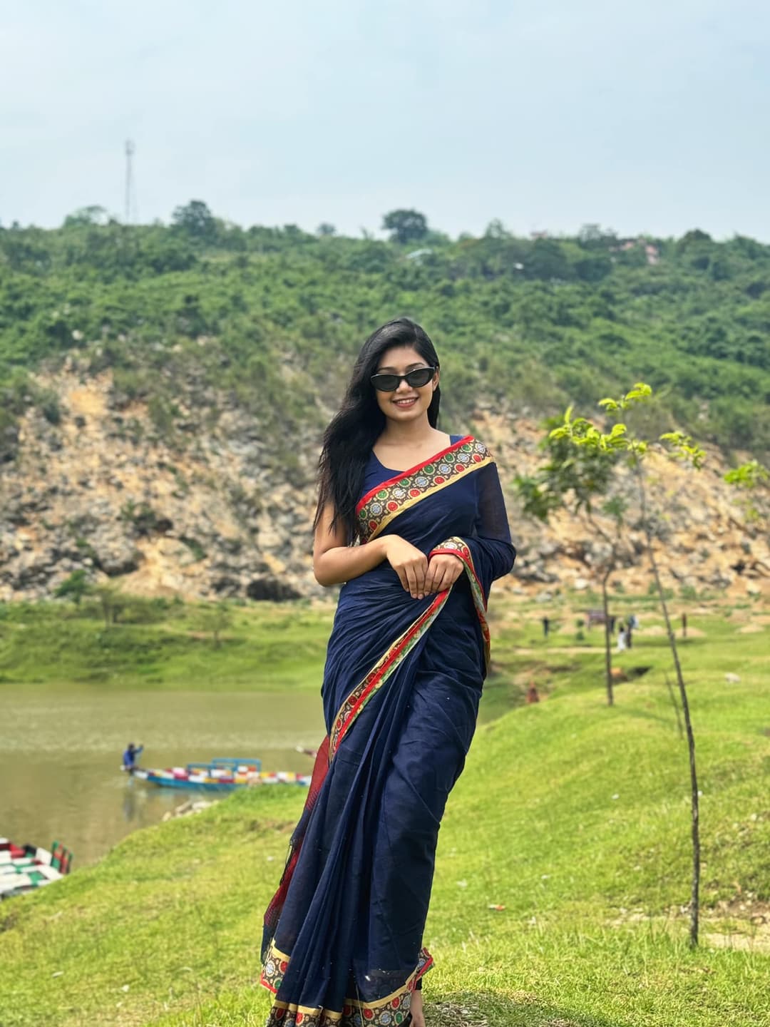 Printed Maroon Saree